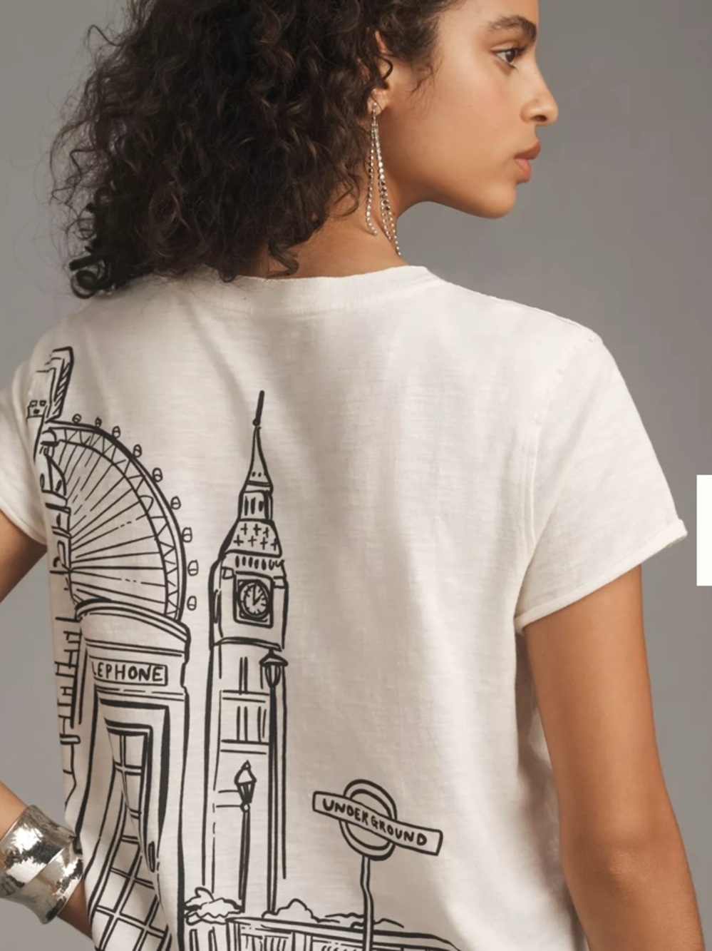 Anthropologie Maeve Jordan Nickson Dreams in London Graphic Tee Shirt Size XL
